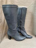 Kalfsleren hoge laarzen 38,5 grijs leer nw pr €169,95, Hoge laarzen, Ophalen of Verzenden, Zo goed als nieuw, Grijs