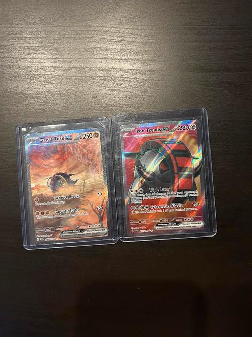 Pokemon - Great tusk & Iron treads, Hobby en Vrije tijd, Verzamelkaartspellen | Pokémon, Zo goed als nieuw, Ophalen of Verzenden