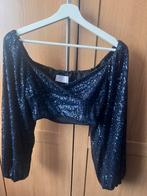 Top met pailletten donkerblauw, Kleding | Dames, Tops, Ophalen of Verzenden, Zo goed als nieuw, Blauw, Zonder mouw