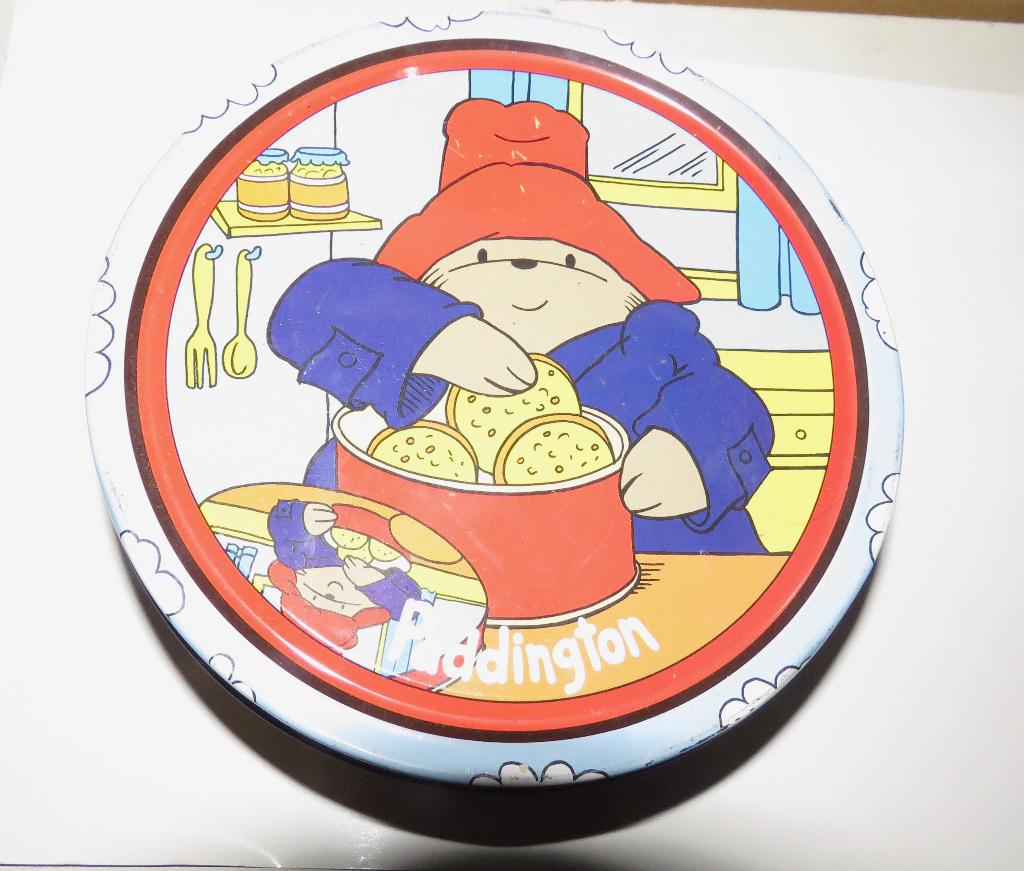 Blik, koekjestrommel met afbeelding Paddington, Ophalen of Verzenden, Gebruikt, Koek(jes), Overige merken