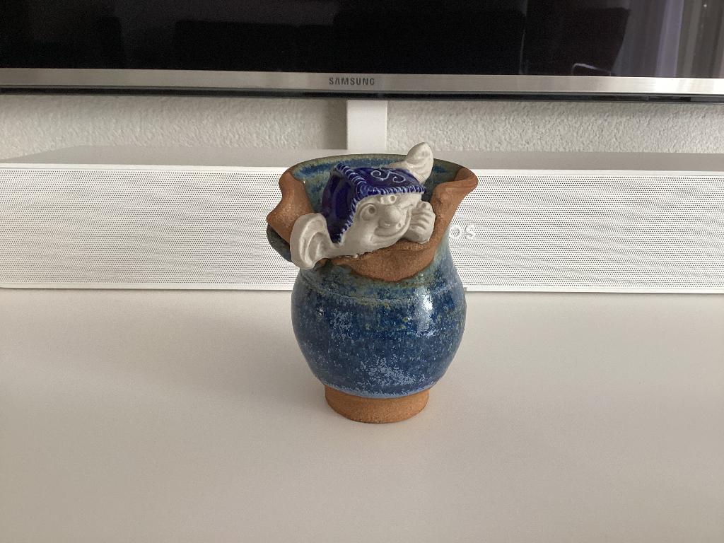 Keramiek Chamotte vaasje studio pottery, Ophalen