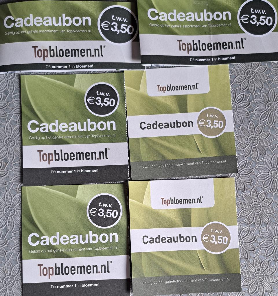 Cadeaubonnen, Eén persoon, Cadeaubon