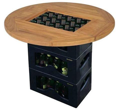 Tafelblad voor bierkrat biertafal hout rond GRATIS BEZORGD!, 50 tot 100 cm, Verzenden, Nieuw, 50 tot 100 cm