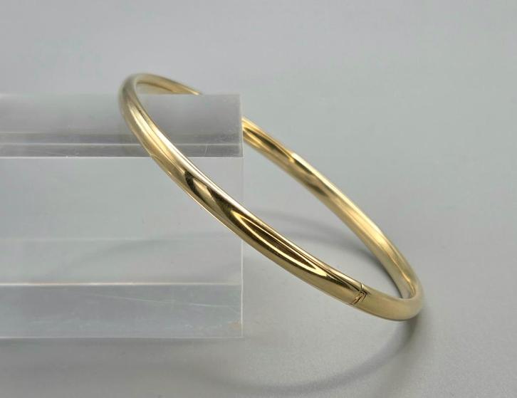 Gouden vintage classic bangle/slavenarmband. 2026/121., Sieraden, Tassen en Uiterlijk, Armbanden, Zo goed als nieuw, Goud, Goud