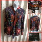 Sophia Perla donkerblauwe damestop met bloemenprint stretch, Maat 38/40 (M), Blauw, Ophalen of Verzenden, Zo goed als nieuw