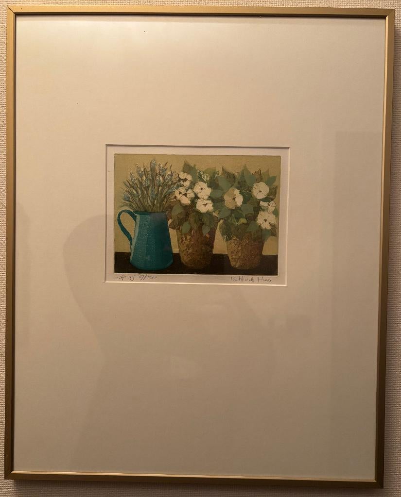 Kleuren ets "Spring" van Laetitia de Haas, Antiek en Kunst, Kunst | Etsen en Gravures, Ophalen of Verzenden