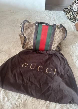 Gucci Boston handtas bag bruin GG, Ophalen of Verzenden, Zo goed als nieuw, Bruin, Handtas