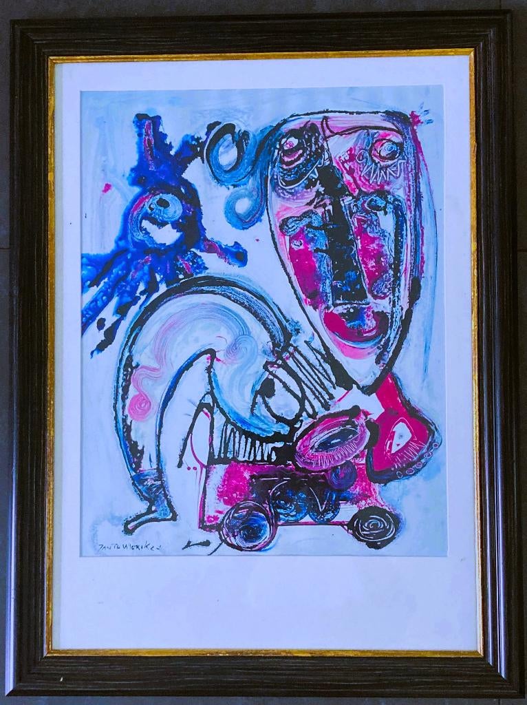 fraaie te Wierik  zeefdruk  vintage, Ophalen of Verzenden