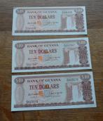 Guyana 3 biljetten 10 dollar, Ophalen of Verzenden, Zuid-Amerika