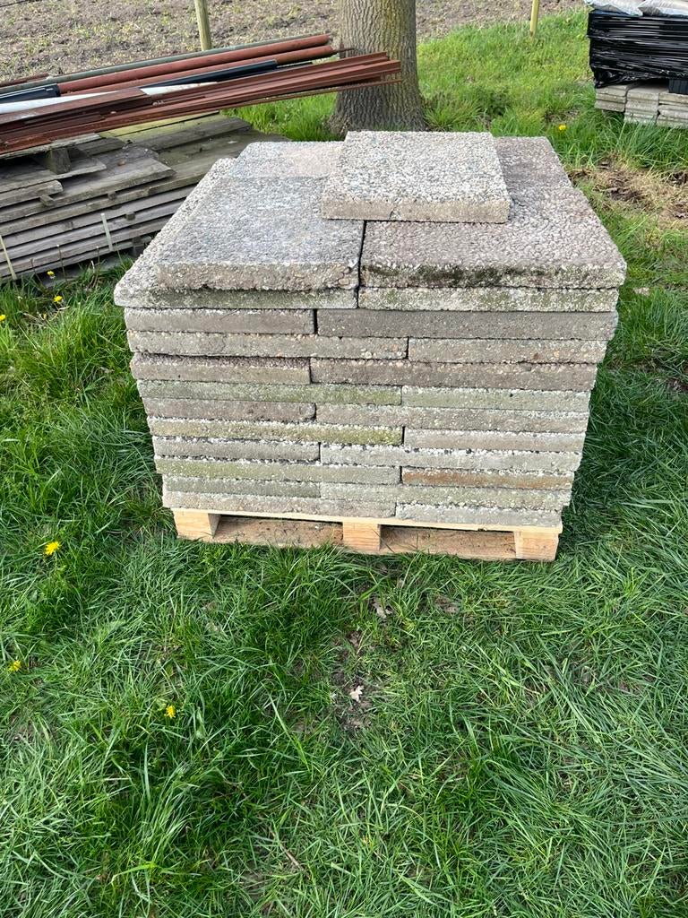 Grind tegels 60x40 gratis af te halen, Ophalen, Zo goed als nieuw, Beton, Terrastegels