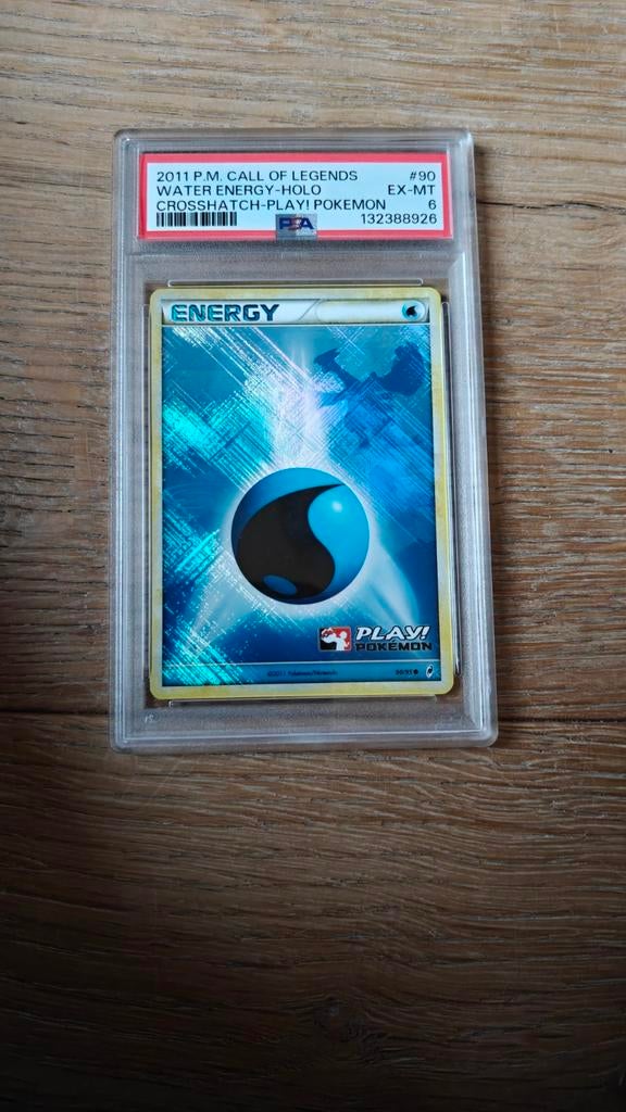 Pokémon Water Energy kaart PSA 6 call of legends crosshatch, Ophalen of Verzenden