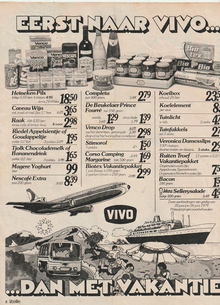 Retro reclame 1979 Vivo met Riedel appelsientje mini pakjes, Verzamelen, Retro, Verzenden, Overige typen