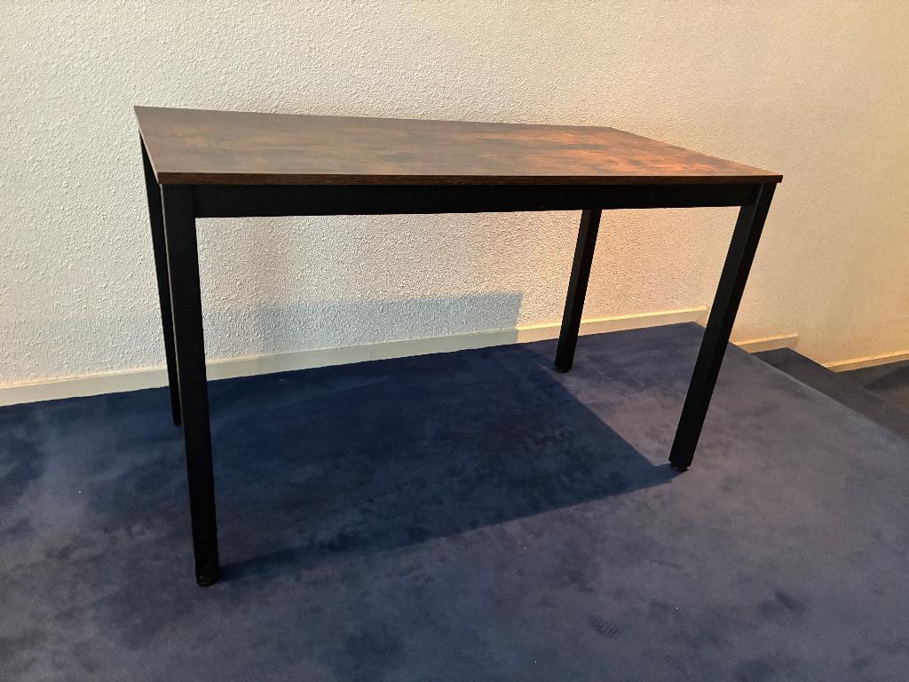 Tafel 120 lang, 60 breed, 75 hoog, Huis en Inrichting, Tafels | Bijzettafels, Ophalen, Metaal of Aluminium, Zo goed als nieuw