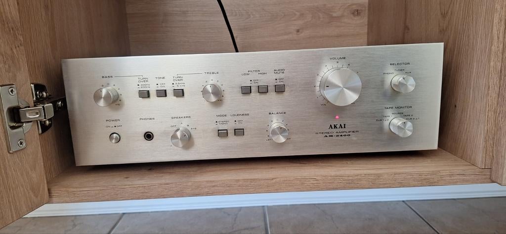 Akai AM-2400 Stereo Versterker - Vintage Hifi, Overige merken, Gebruikt, Ophalen of Verzenden, Minder dan 60 watt