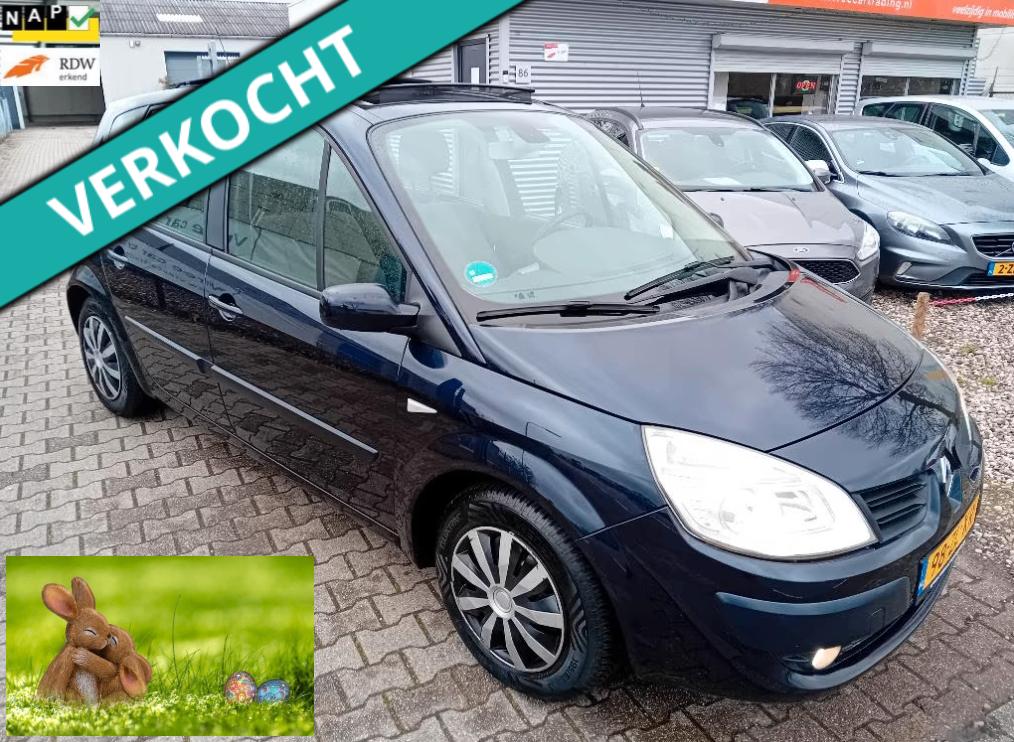 Renault Scénic 1.6 16V 82KW BJ2008 PANORAMADAK!, Stof, 4 cilinders, Blauw, Origineel Nederlands