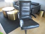Tiberius Leren draai Fauteuil  / leer /zgan, Ophalen, Zo goed als nieuw, Tijdloos modern design, 50 tot 75 cm