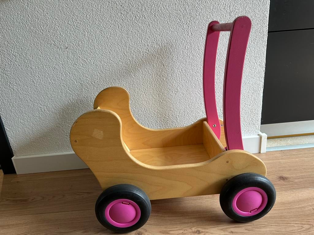 Houten poppenwagen met roze duwstang, Ophalen, Gebruikt, Overige typen