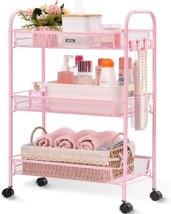 Trolley roze op wieltjes, Ophalen