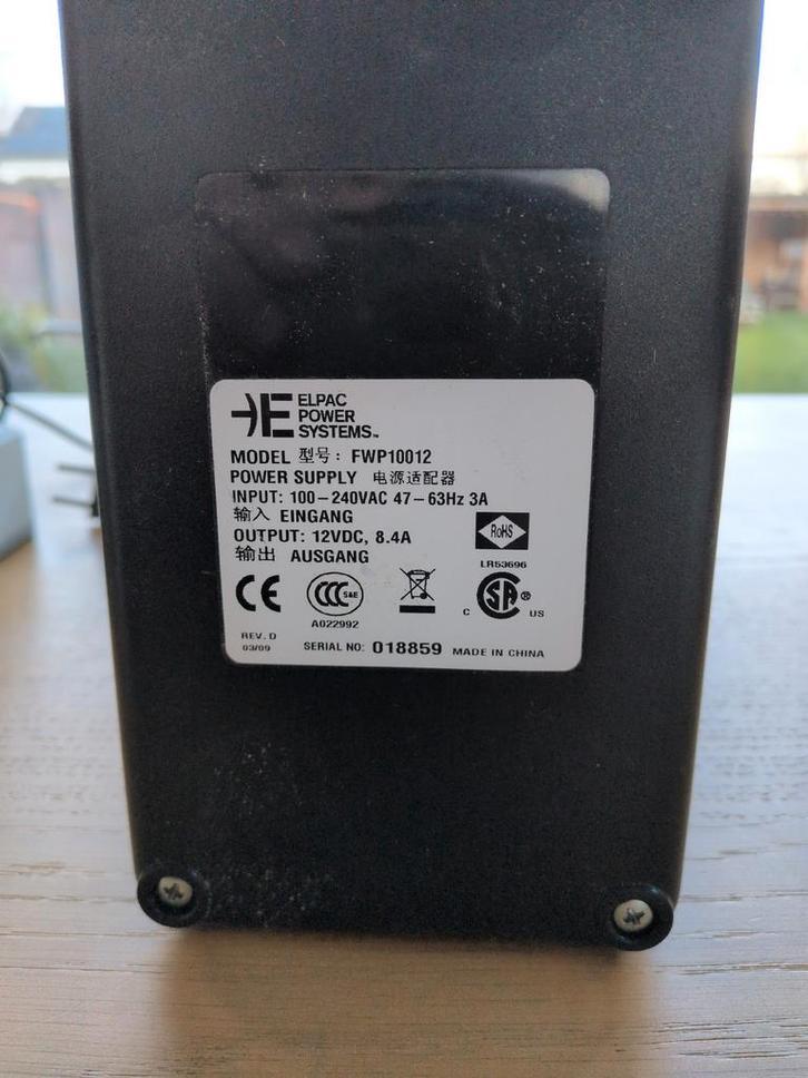 Voeding 12V 8.4A - Elpac FWP10012 Power Supply, Computers en Software, Interne voedingen, Ophalen of Verzenden