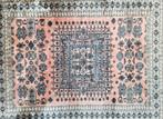Handgeknoopt oosters wol Karachi tapijt soft pink 124x180cm, Crème, Gebruikt, 100 tot 150 cm, Vintage Perzisch