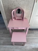 Roze Kinder Make-up Tafeltje met Krukje, Ophalen, Zo goed als nieuw, Tafel(s) en Stoel(en)