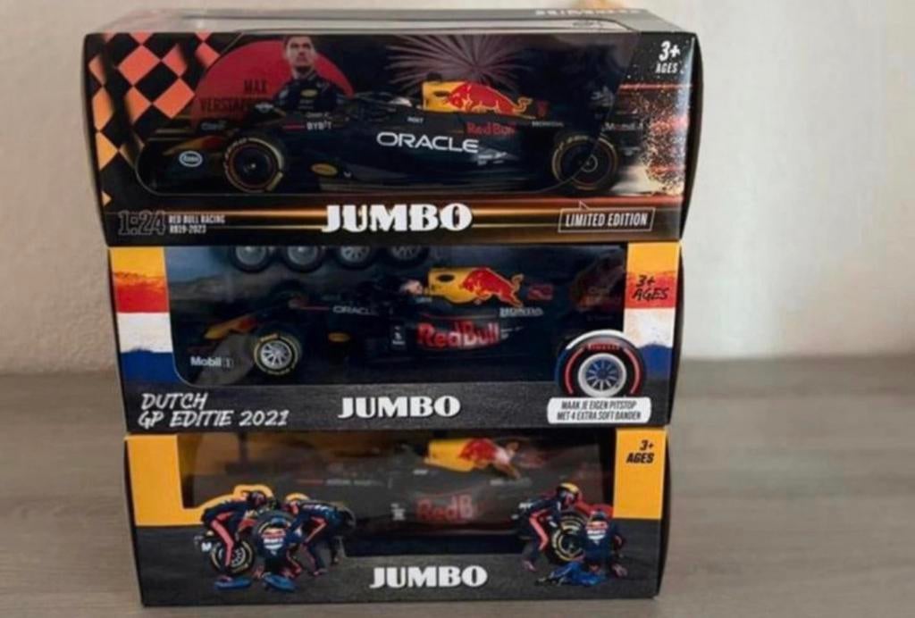 3 Jumbo max verstappen redbull racing autos, Ophalen of Verzenden, Zo goed als nieuw, Bburago