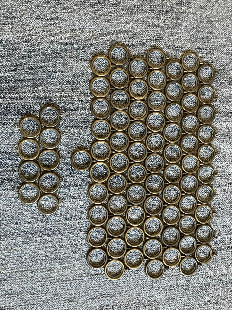 83x Metalen gordijnringen met haak, Ø 45 mm – messing look –, Minder dan 50 cm, Ophalen of Verzenden, Zo goed als nieuw, Messing