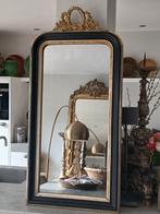Prachtige grote Antieke Franse Spiegel Kuifspiegel, Antiek en Kunst, Ophalen, Rechthoekig, 50 tot 100 cm