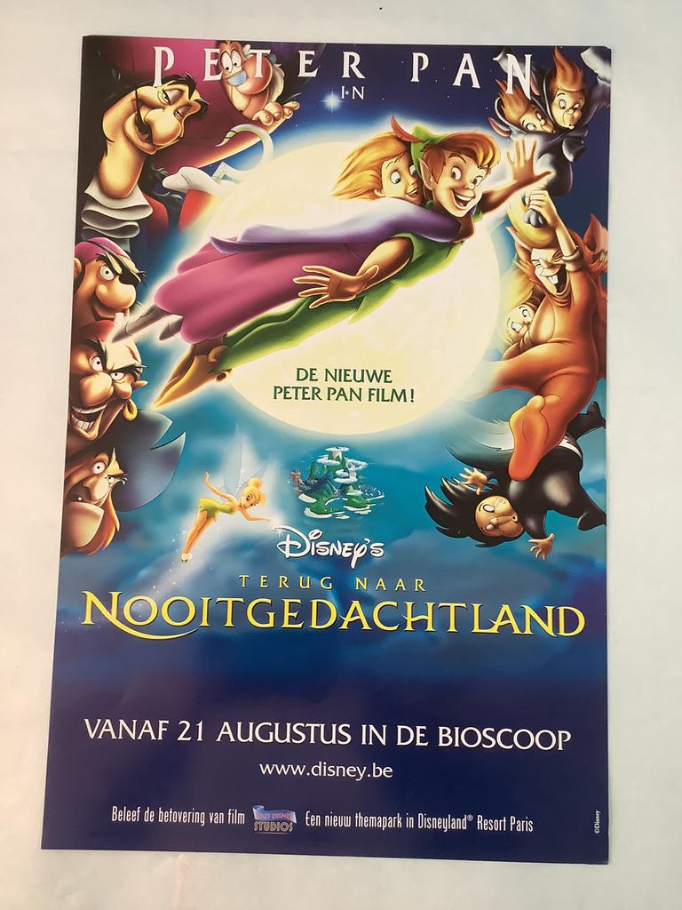 PETER PAN   FILMPOSTER   40-60 cm, Ophalen of Verzenden, Zo goed als nieuw, Overige typen