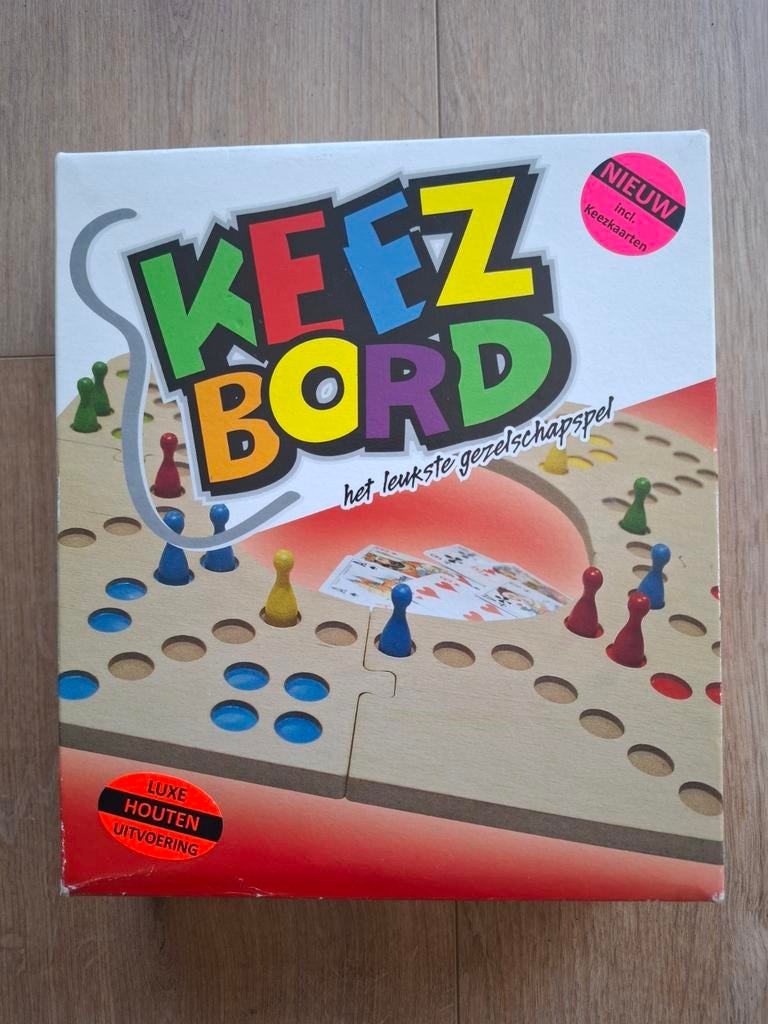 Keez bordspel luxe houten versie 4 tot 6 personen, Ophalen of Verzenden, Zo goed als nieuw