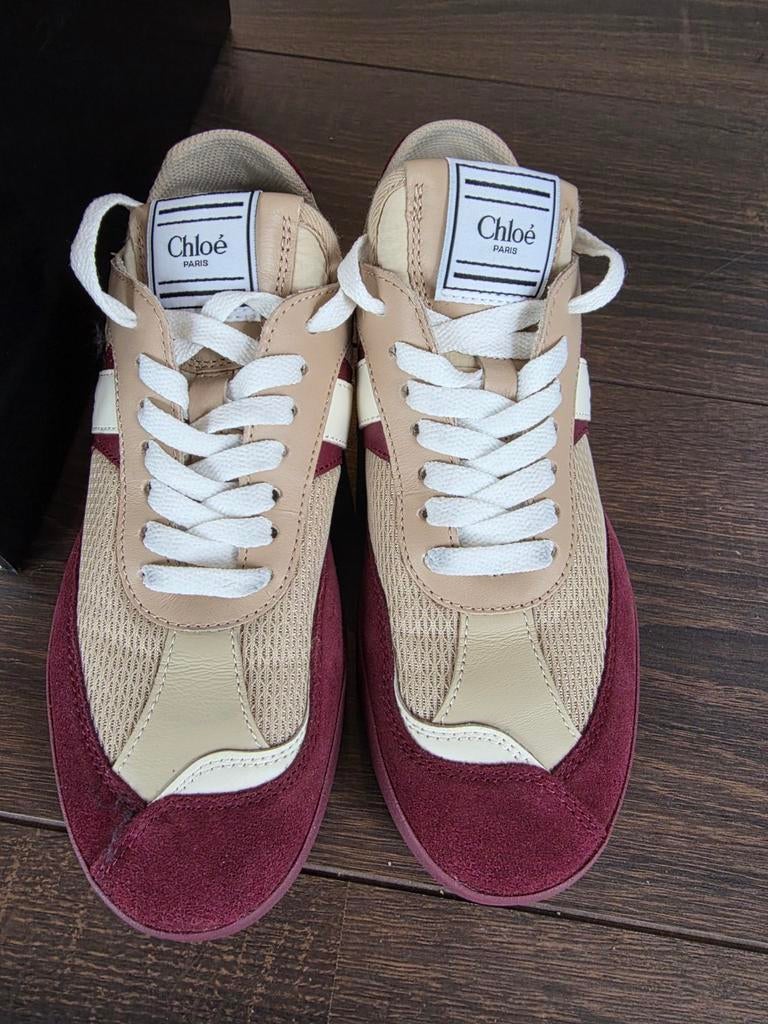 Chloé Kick Sneakers - Beige/Paars - Maat 36, Kleding | Dames, Schoenen, Ophalen of Verzenden