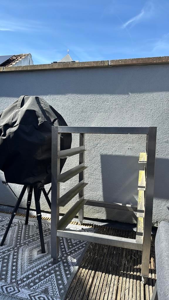 Rvs professioneel onderstel voor bbq / buitenkeuken, Ophalen, Gebruikt