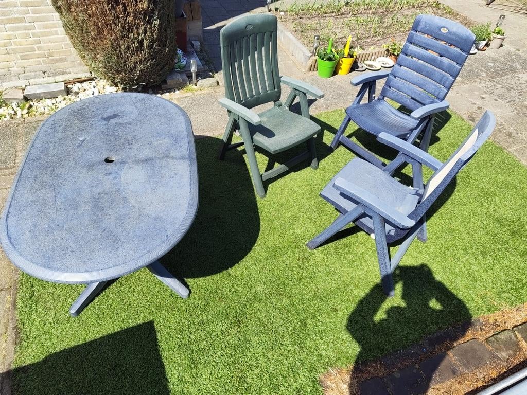 GRATIS Tafel+3 stoelen, apart of samen, Ophalen of Verzenden, Campingtafel