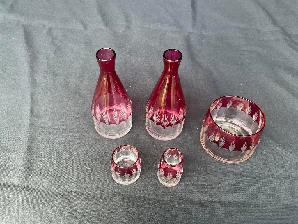 Belgisch kristallen Val Saint Lambert toiletsetje, Antiek en Kunst, Antiek | Glas en Kristal, Ophalen of Verzenden
