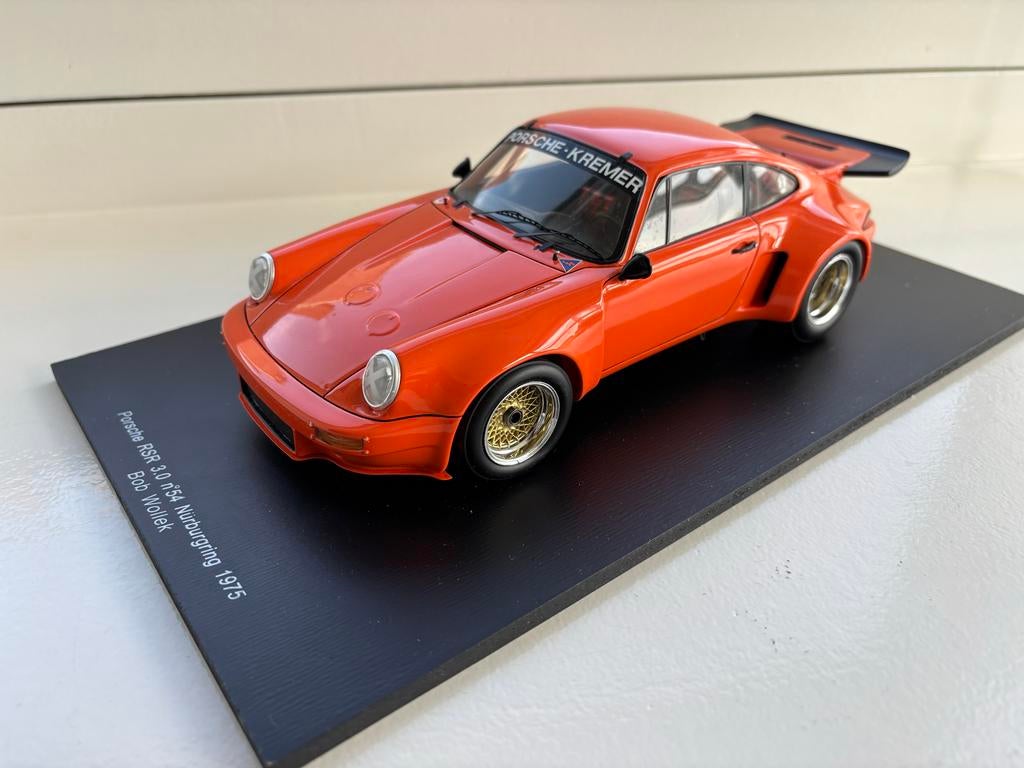Spark 1:18 Porsche 911 RSR 3.0 Plain Body 54 Oranje one off, Ophalen of Verzenden, Zo goed als nieuw, Auto, Overige merken