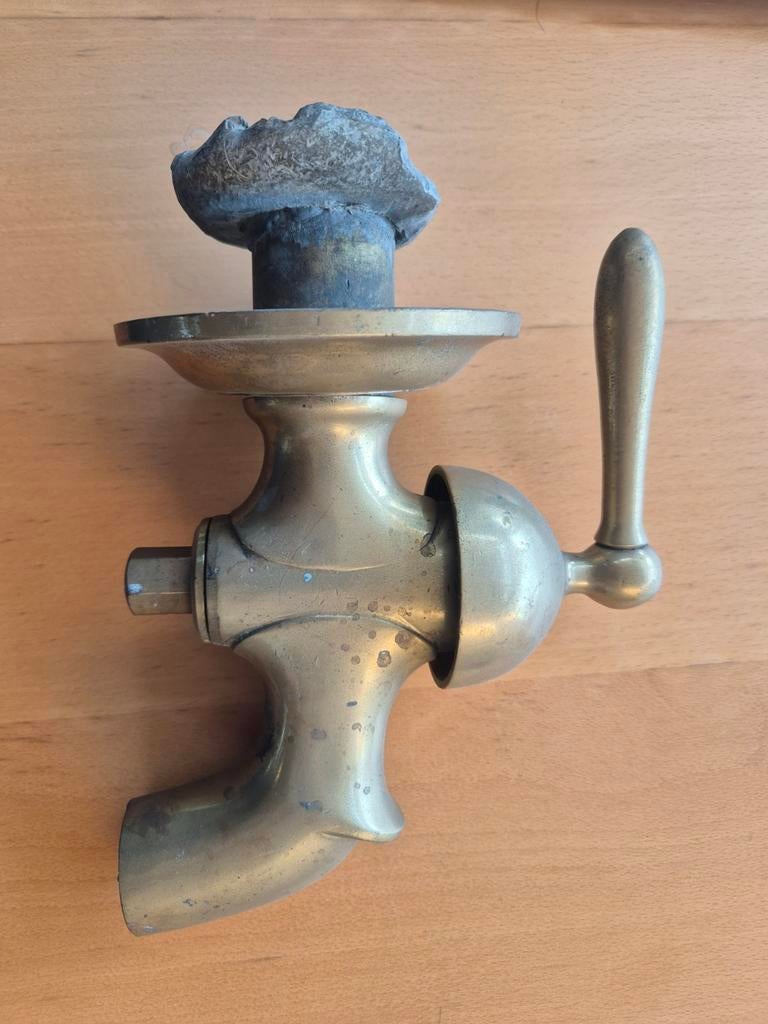 Antieke koperen kraan met hendel, Ophalen of Verzenden, Koper