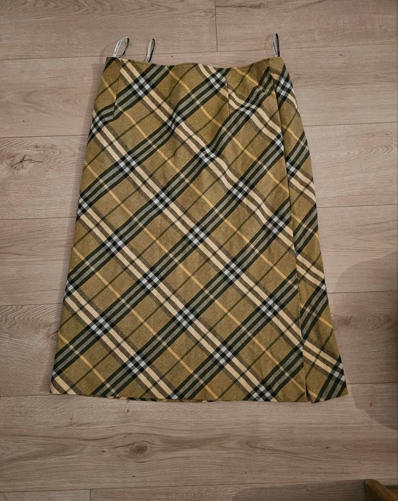 Vintage geruite rok - Zo goed als nieuw, Beige, Maat 42/44 (L), Ophalen of Verzenden, Knielengte