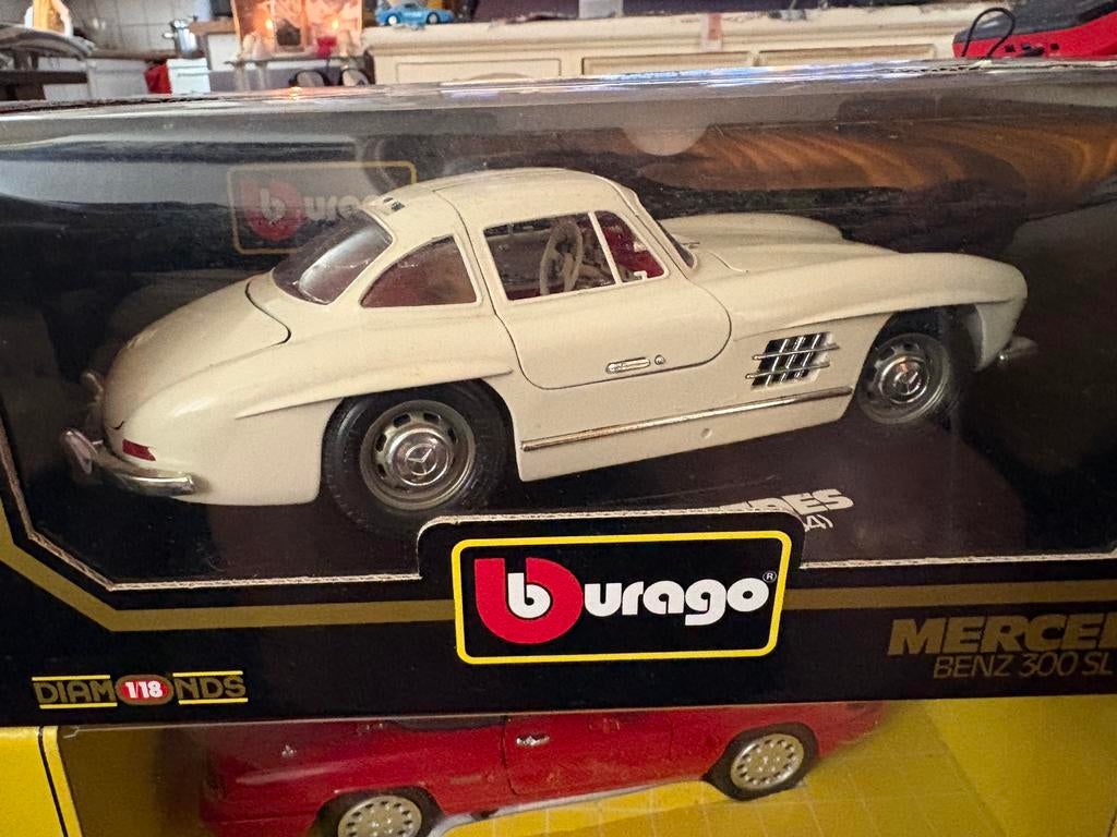 Mercedes Benz.  300 SL. 1954.   Burago, Ophalen of Verzenden, Zo goed als nieuw, Bburago