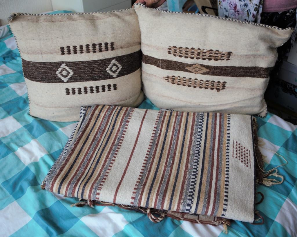 Bedoeïenen bedsprei + 2 kussens, Huis en Inrichting, Woonaccessoires | Plaids en Woondekens, Ophalen of Verzenden, Zo goed als nieuw