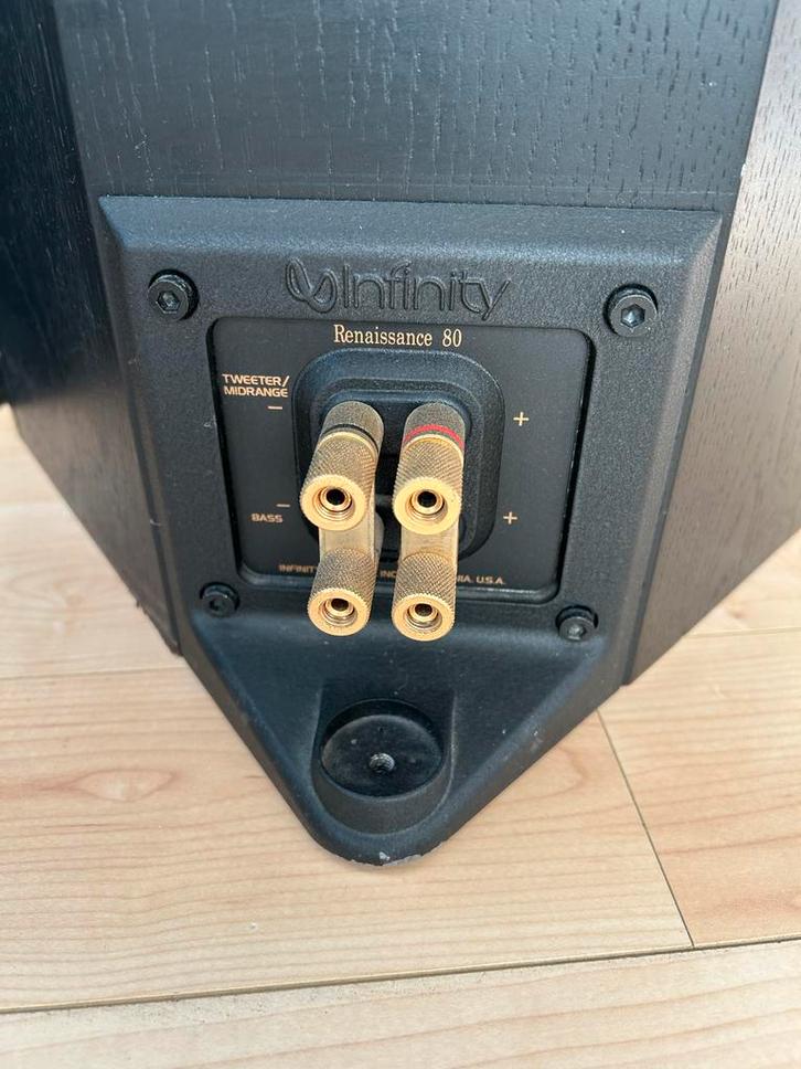 Infinity Renaissance 80 luidspreker behuizing, Audio, Tv en Foto, Luidsprekers, Gebruikt, Front, Rear of Stereo speakers, 120 watt of meer