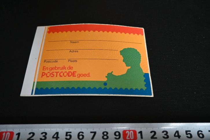 sticker PTT post en gebruik de postcode goed, Verzamelen, Stickers, Zo goed als nieuw, Ophalen