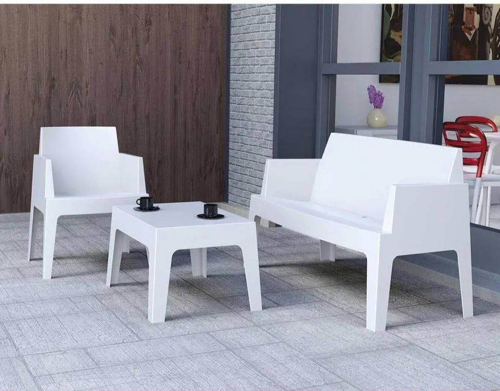 Garden Impressions Box tuinbank L138 cm - wit, Tuin en Terras, Ophalen, Kunststof