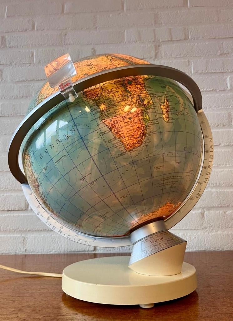 ✨ Vintage Columbus Duplex Verlichte Wereldbol – Dag/Nacht  ✨, Huis en Inrichting, Woonaccessoires | Wereldbollen, Ophalen of Verzenden