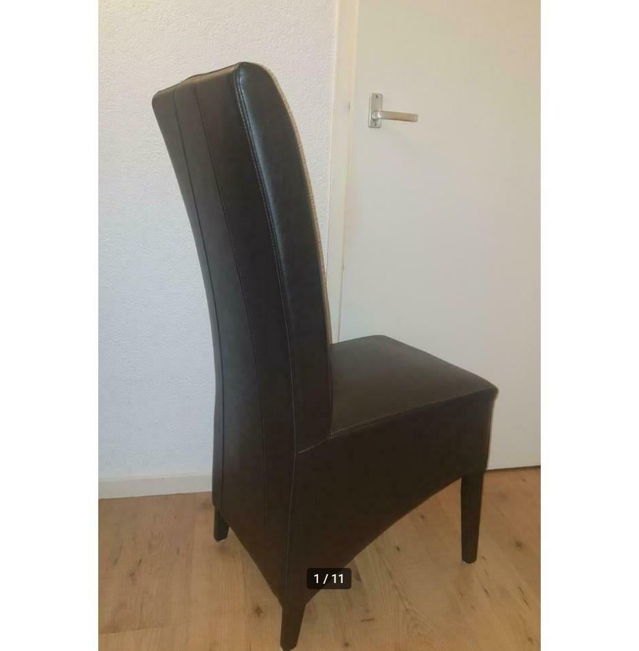 eet tafel, Ophalen, Gebruikt, Wooden table with Leather chairs, 50 tot 100 cm