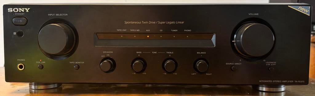 Sony TA-FE570 Stereo Versterker (110W aan 4 ohm), Gebruikt, Ophalen of Verzenden, 60 tot 120 watt, Sony