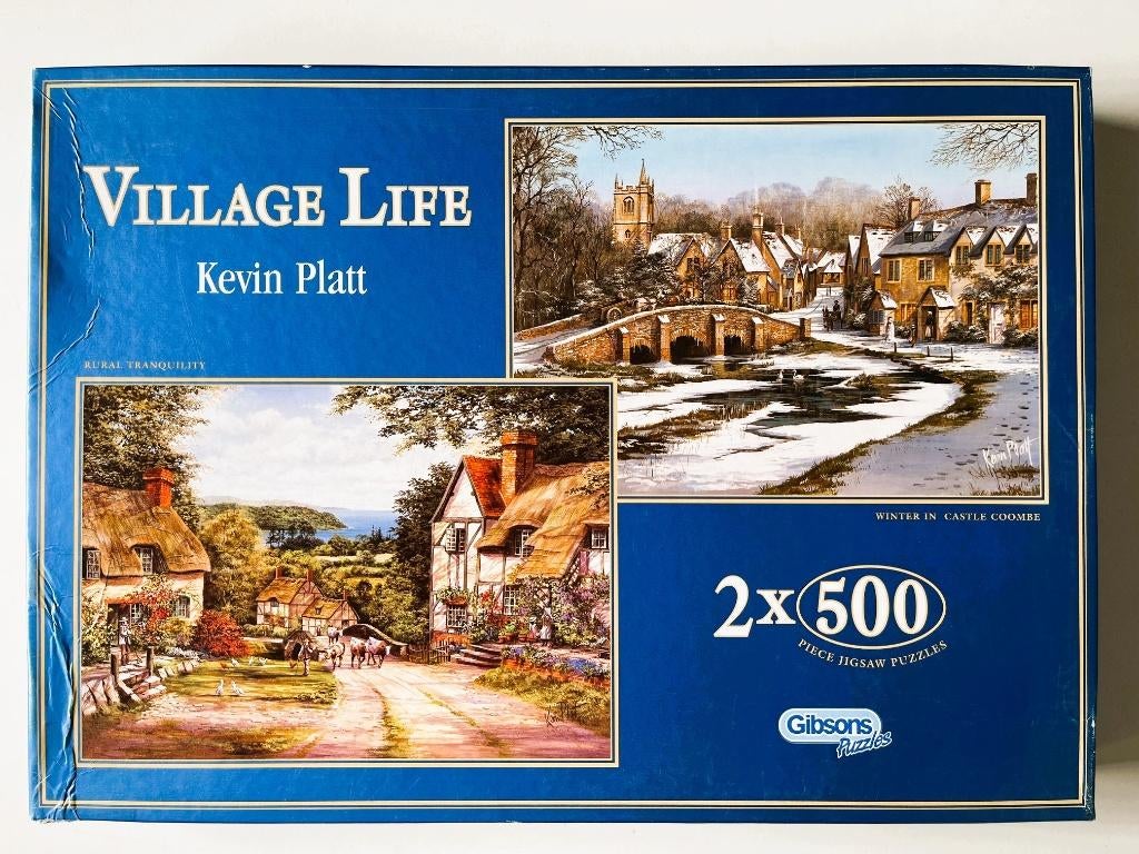 Gibson Puzzel 2 x 500 - Rural Tranquility & Winter in ...., Ophalen of Verzenden, 500 t/m 1500 stukjes, Zo goed als nieuw, Legpuzzel