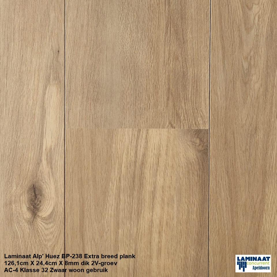 Laminaat Alp D" Huez 24cm breed plank Zwaar woon gebruik, Bruin, 75 m² of meer, Nieuw, Ophalen of Verzenden