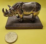 Verzilverde Neushoorn (WNF) Vintage, Ophalen of Verzenden, Gebruikt, Wild dier, Beeldje of Figuurtje