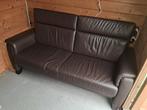 Bruin leren 2,5 zits bank afm. 181x80 cm, Ophalen, Gebruikt, 150 tot 200 cm, Tweepersoons