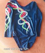 Turnpakje tema turn maat 146, Sport en Fitness, Turnen, Blauw, Ophalen of Verzenden, Zo goed als nieuw, Turnpak(je)